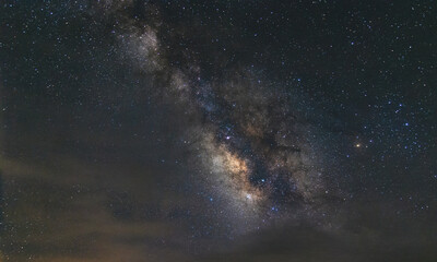 beautiful milky way in the dark night at Thailand