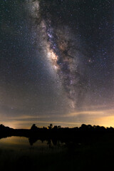 beautiful milky way in the dark night at Thailand