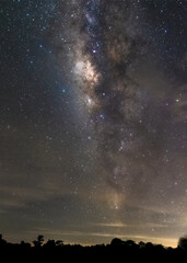 beautiful milky way in the dark night at Thailand