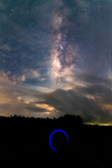beautiful milky way in the dark night at Thailand