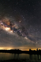 beautiful milky way in the dark night at Thailand
