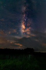 beautiful milky way in the dark night at Thailand
