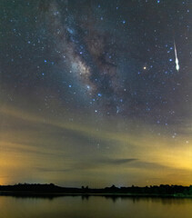 beautiful milky way in the dark night at Thailand