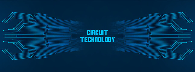 Abstract Technology Background, blue circuit board pattern, microchip, power line, blank space