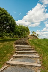 Fototapeta na wymiar Steps at Ridenour Overlook, in Huntington, Pennsylvania