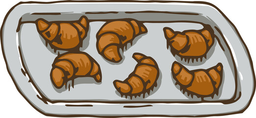 Baking Tray with Croissants