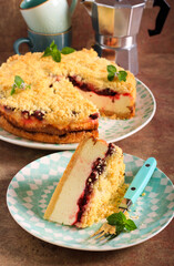 Cheesecake with cherry layer