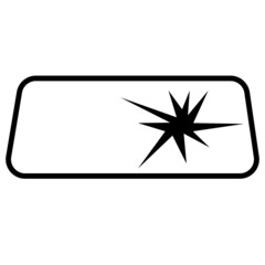 Broken windshield icon on white background. broken windshield sign. Broken glass symbol. flat style.