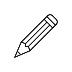 Pencil flat icon. Thin line. Vector drawing.