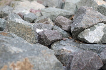 group of gray and black rocks