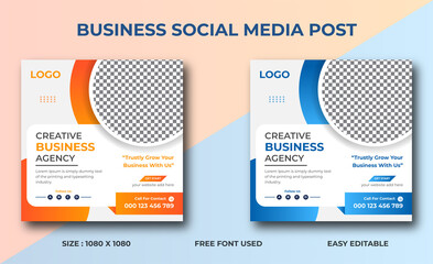 Modern Social square web banner for social media post template design, Facebook Post, Instagram Post template	
