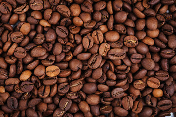 Obraz premium Coffee beans from above