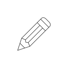Pencil flat icon. Thin line. Vector drawing.