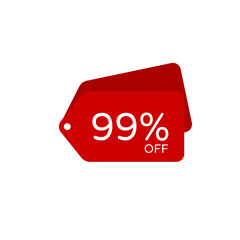 99 Percent Off, Discount Sign, Special offer price signs