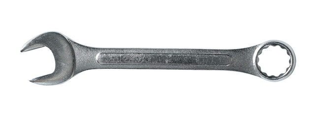 A new chrome wrench isolated on white