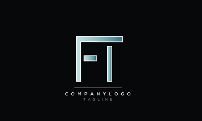Abstract Letter Initial FT TF Vector Logo Design Template