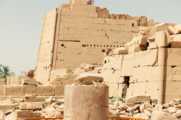 View of Karnak Temple in Luxor, Egypt.