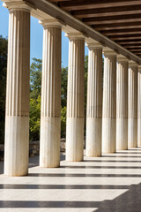 symmetries and geometries and columns at the Agora of Athens in Greece