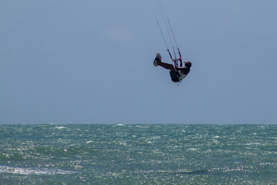 kitesurfing in the brazilian beach
