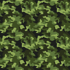 Camouflage texture seamless pattern. Abstract modern military camo endless background for fabric and fashion textile print. Vector illustration.