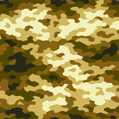 Naklejka premium Geometric camouflage seamless pattern. Abstract modern endless trendy camo texture. Fabric and fashion textile print templeate. Vector illustration.