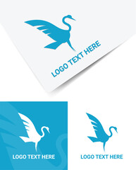 blue and white swan logo concept vector image