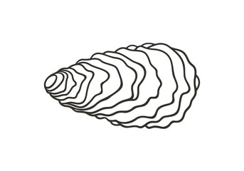 Oyster outline. Isolated oyster  on white background