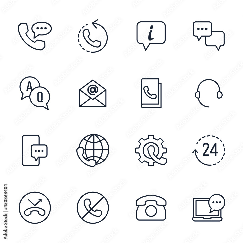 Poster set of help and support elements symbol template for graphic and web design collection logo vector i