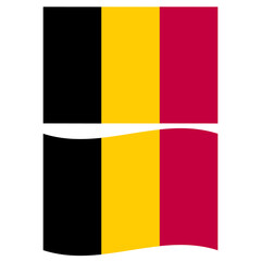 Fototapeta premium Belgium Flag on white background. Belgium Waving Flag sign. National Belgium flag symbol. flat style.