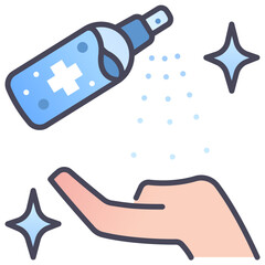 alcohol spray wash hand icon