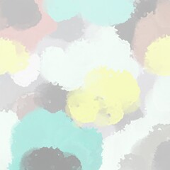 Colorful, watercolor, textured clouds in pastel. Abstract, fluffy illustration.