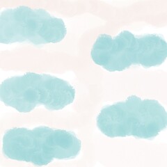 watercolor background with green clouds for good mood