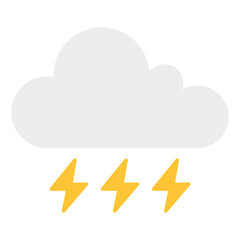 Cloud with bolt, icon of stormy cloud