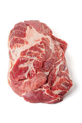 Fresh raw pork meat isolated on white background