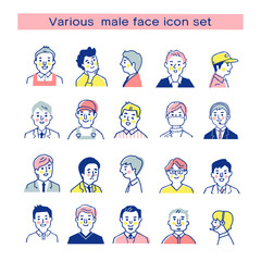 さまざまな働く男性　バストアップ　セット