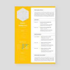Resume template. Professional resume template design. Template design. Vector illustration.