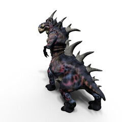 Naklejka premium 3d-illustration of an isolated dinosaur centipede fantasy creature