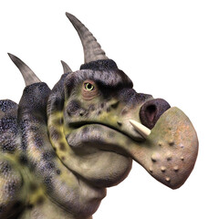 3d-illustration of an isolated dinosaur centipede fantasy creature