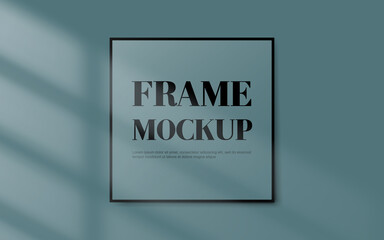 Blank black border frame on pastel blue background with shadow light window. Vector illustration