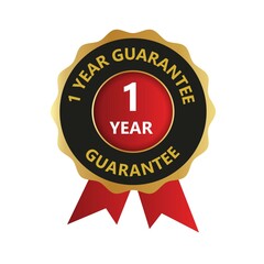 1 year guarantee logo, Guaranteed badges, One Year Warranty