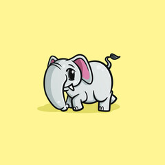 Cute elephant with big trunk isolated vector illustration design