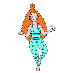 girl. Vector design on a white isolated background for postcards, banners, stickers for social networks.