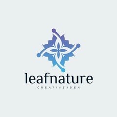 Obraz premium Organic leaf logo set with rotating cycle vector concept design luxury leaf Organic leaf logo design with rotating cycle concept luxury leaf rotating graphic