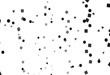 Light Silver, Gray vector template with crystals, circles, squares.