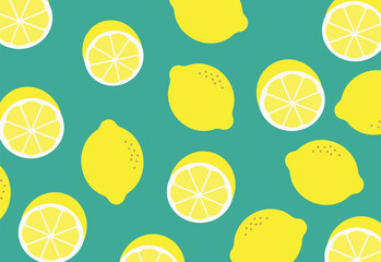 Lemon pattern. Cute background. Lemon yellow print vector