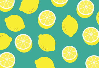 Lemon pattern. Cute background. Lemon yellow print vector