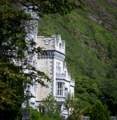 Fototapeta na wymiar Kylemore abbey on a hill side in Ireland