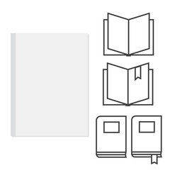 Empty white books isolated. book cover vector