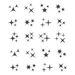 Icon sparkle line. Bright firework, decoration twinkle, shiny flash