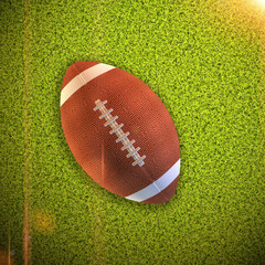 Obraz premium 3D Rugby ball on grass
